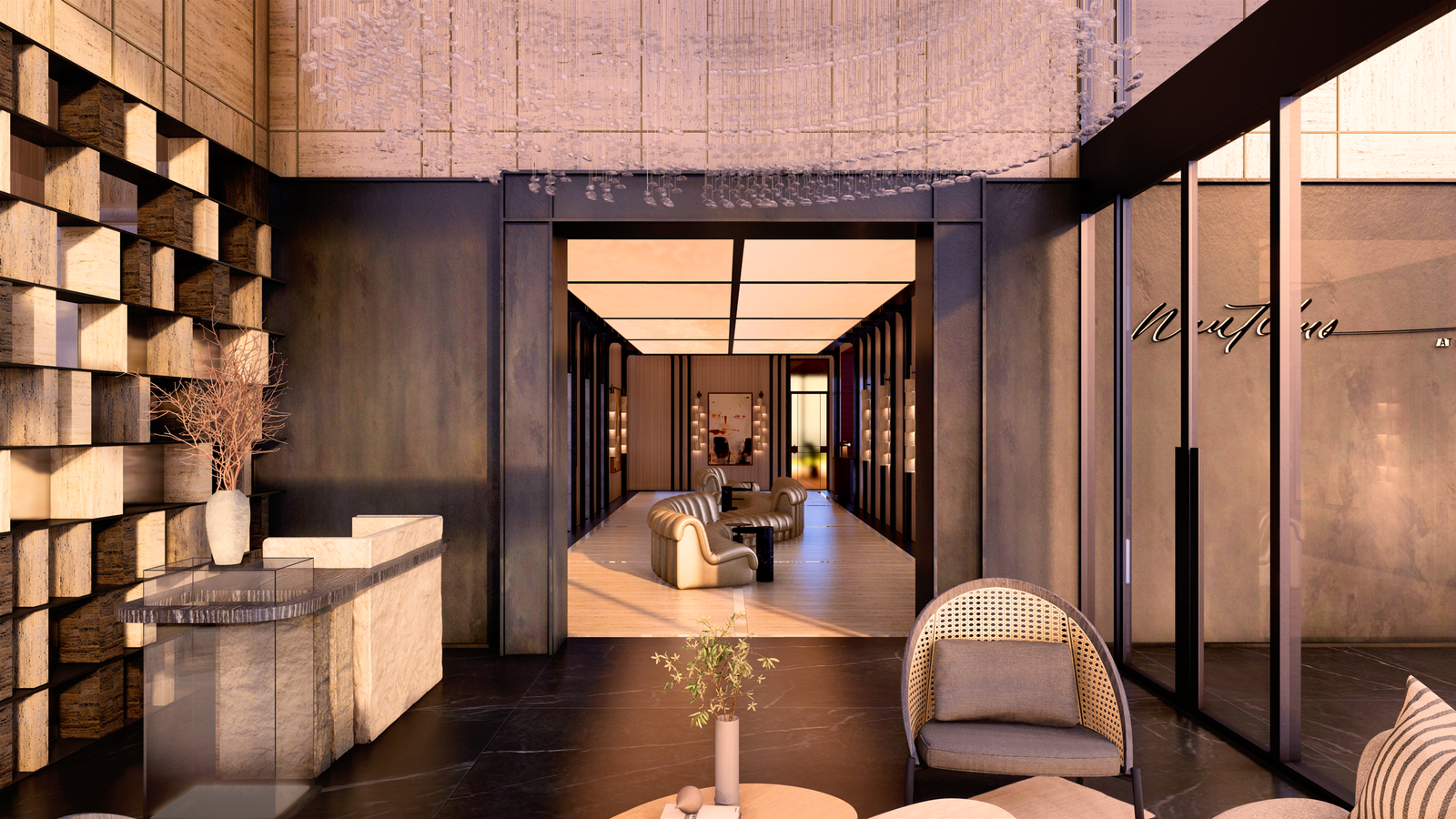 Elegant luxury residence entrance