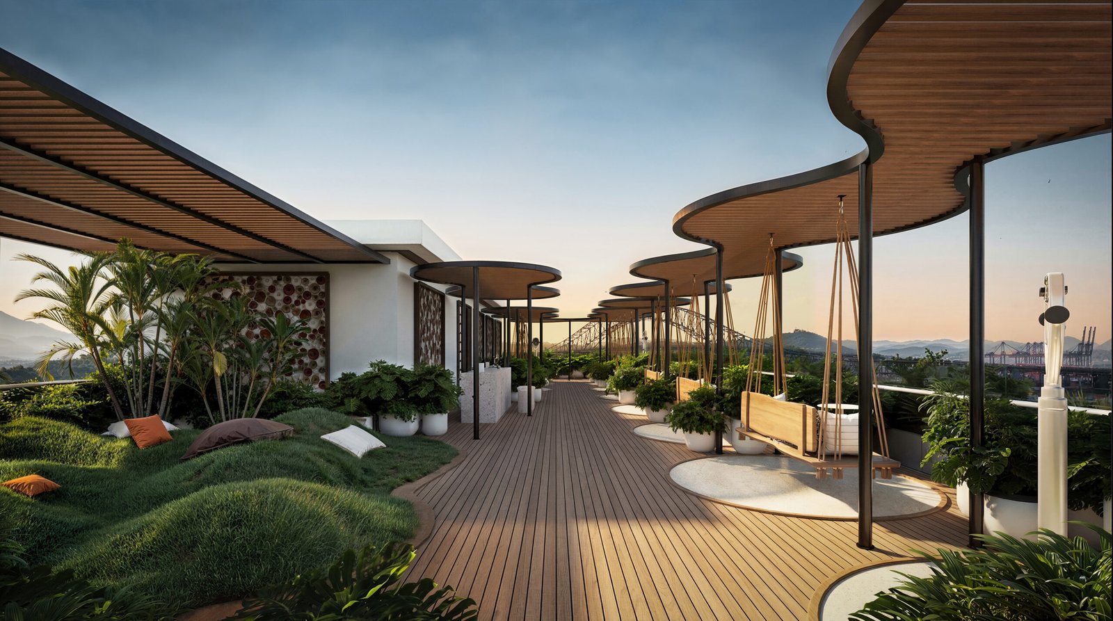 Rooftop infinity pool with ocean view