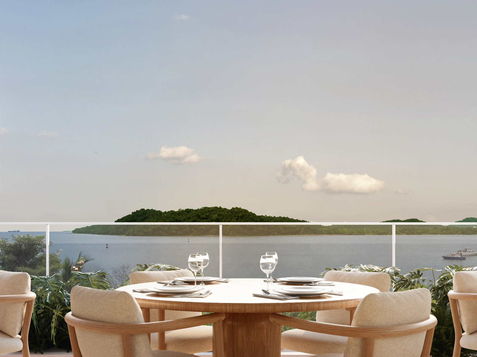 Ocean view terrace dining