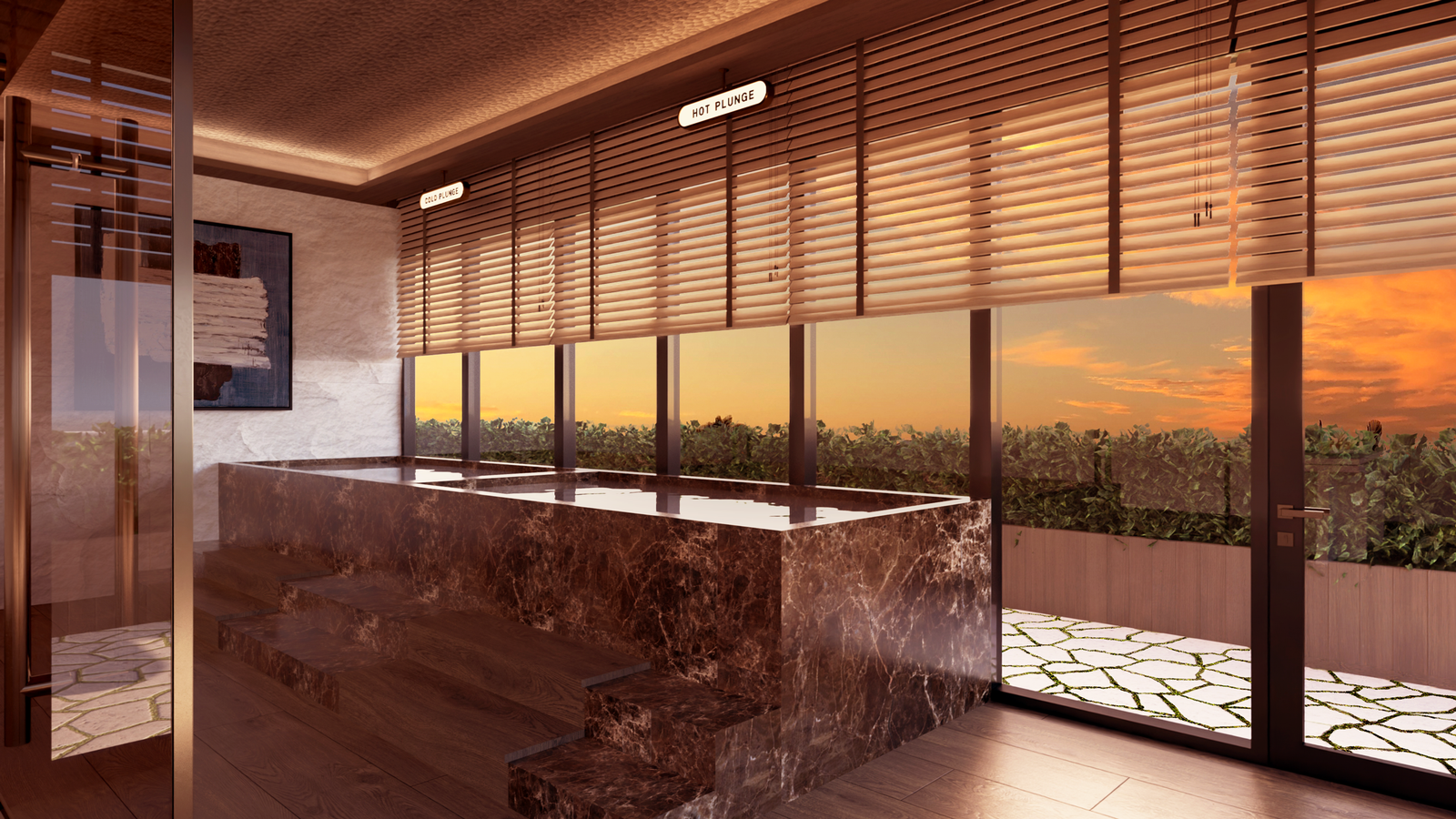 Luxury spa hot plunge area